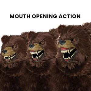 Grizzly Bear Mask Motion Mouth NEW